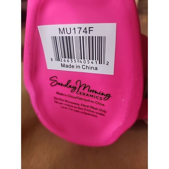 Sunday Morning Ceramic 18oz Matte Neon Pink Coffee - Picture 5 of 5